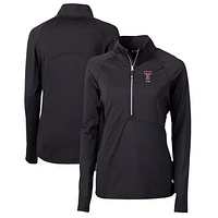Women's Cutter & Buck  Black Texas Tech Red Raiders Alumni Adapt Eco Knit Stretch Recycled Half-Zip Pullover Top