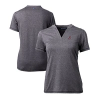 Women's Cutter & Buck  Heather Charcoal Alabama Crimson Tide Alumni DryTec Forge Stretch V-Neck Blade Top