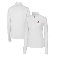 Women's Cutter & Buck  White Alabama Crimson Tide Alumni Traverse Stretch Quarter-Zip Top