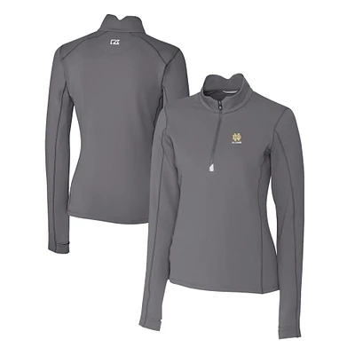 Women's Cutter & Buck Notre Dame Fighting Irish Alumni Traverse Stretch Quarter-Zip Top