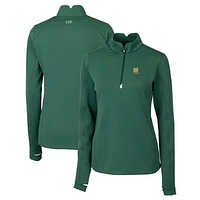 Women's Cutter & Buck  Hunter Green Notre Dame Fighting Irish Alumni Traverse Stretch Quarter-Zip Top
