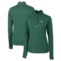 Women's Cutter & Buck  Hunter Green Notre Dame Fighting Irish Alumni Traverse Stretch Quarter-Zip Top