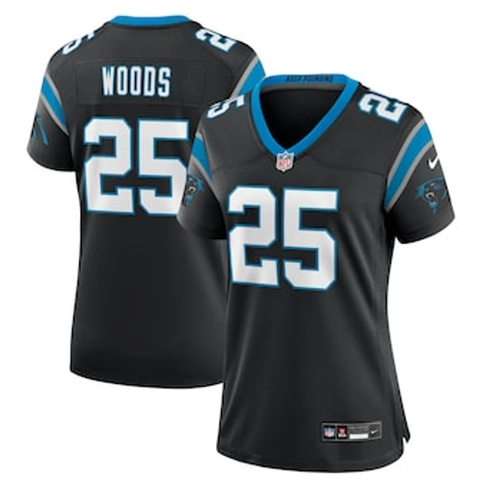 Women's Nike Xavier Woods Black Carolina Panthers Team Game Jersey