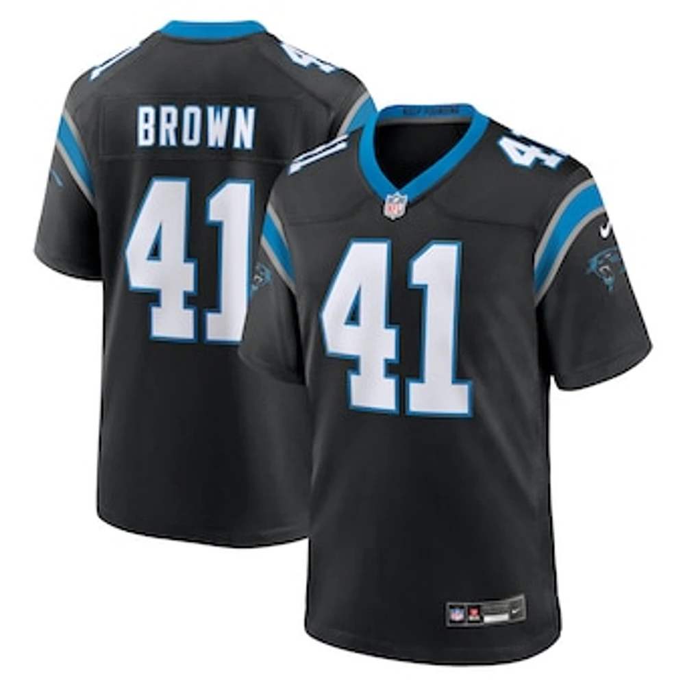 Men's Nike Spencer Brown Black Carolina Panthers Team Game Jersey