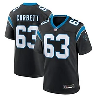 Men's Nike Austin Corbett Black Carolina Panthers Team Game Jersey