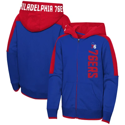 Preschool Royal Philadelphia 76ers Post-Up Full-Zip Hoodie