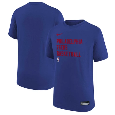 Youth Nike Royal Philadelphia 76ers Essential Practice T-Shirt