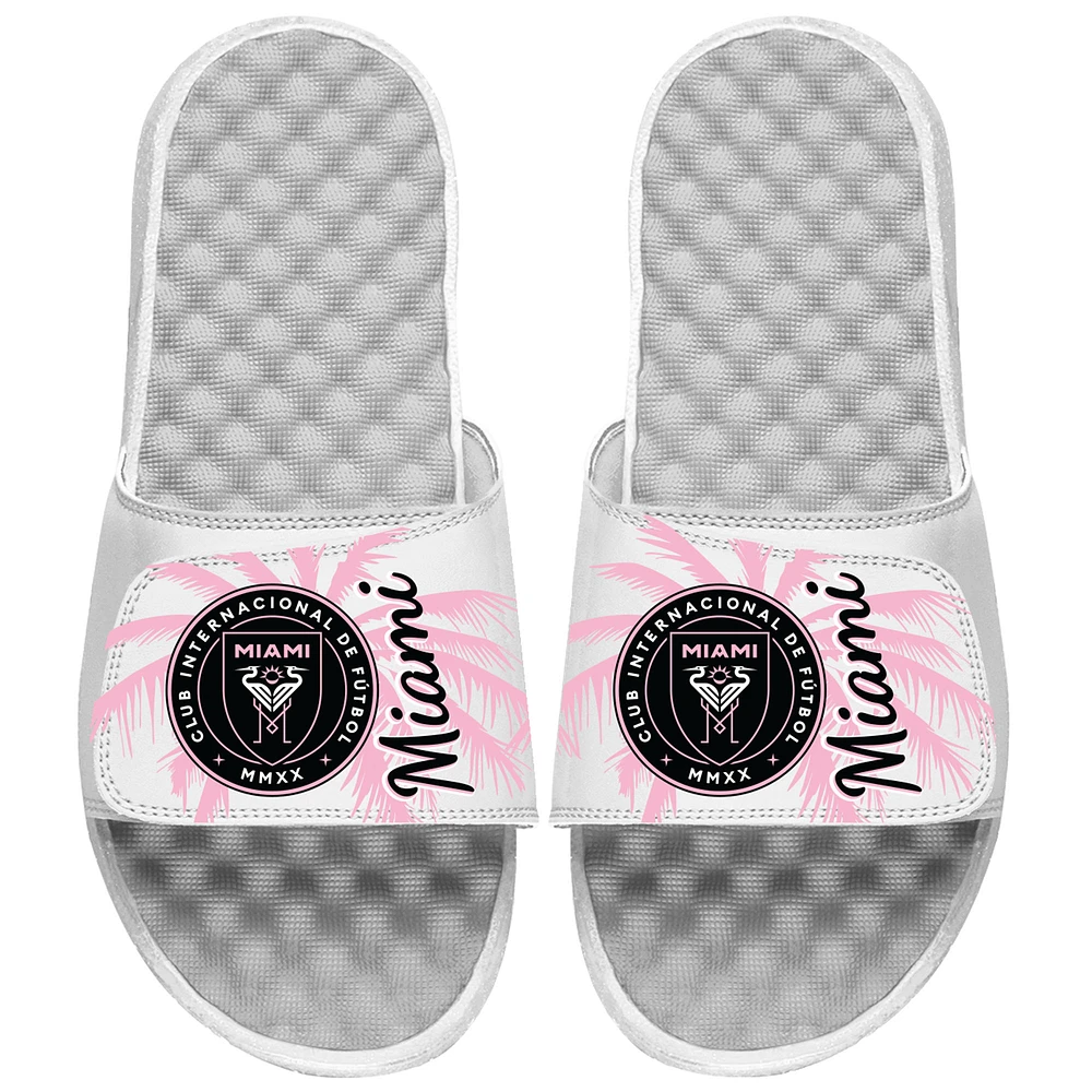 Men's ISlide White Inter Miami CF Tonal Palm Tree Slide Sandals
