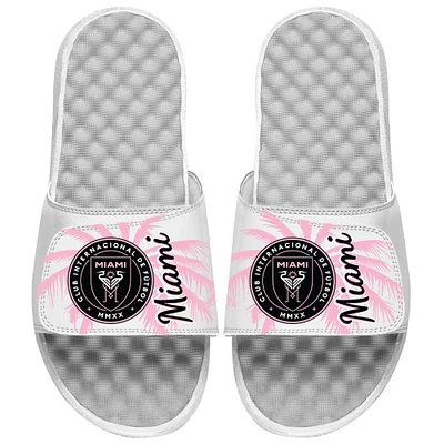 Men's ISlide White Inter Miami CF Tonal Palm Tree Slide Sandals