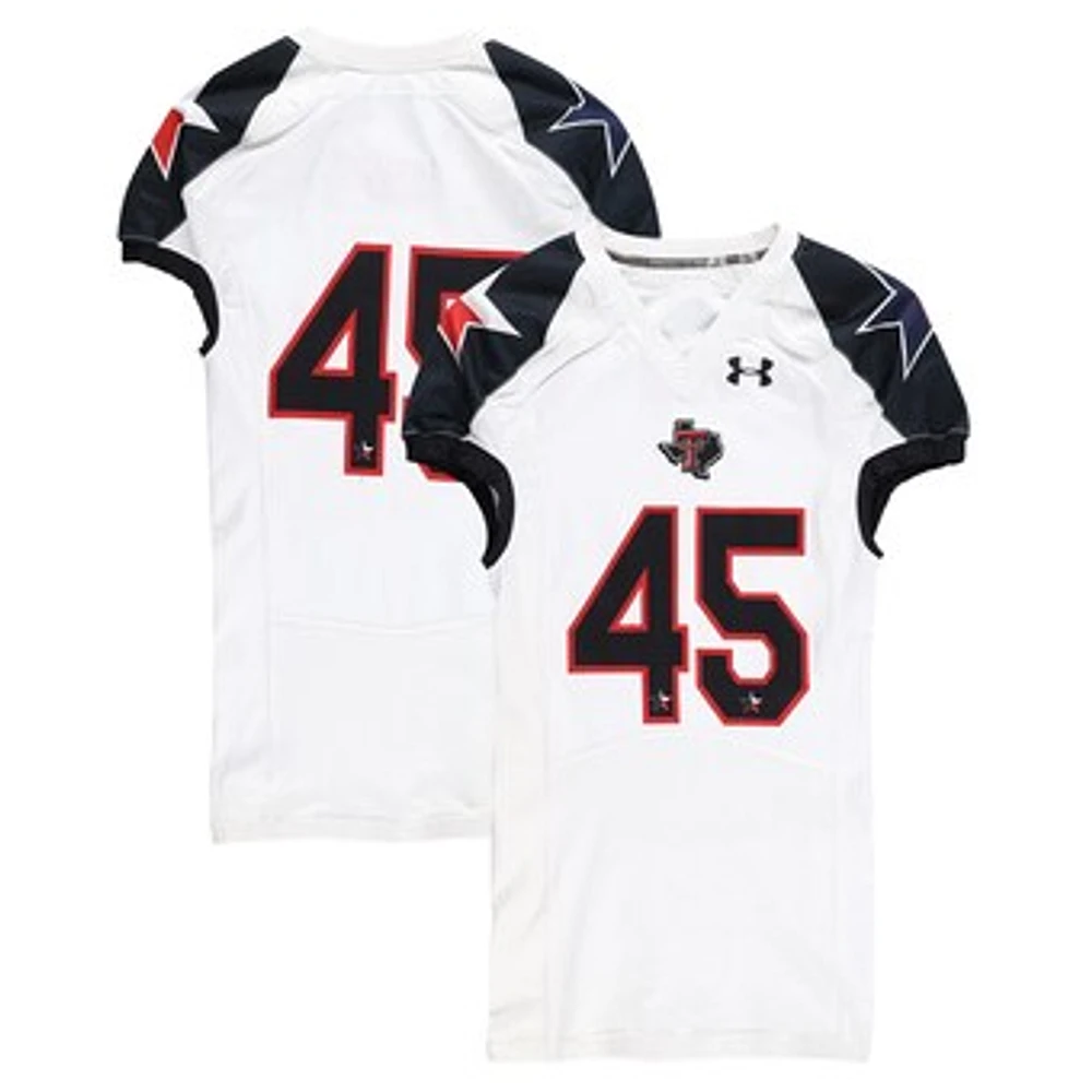 Texas Tech Red Raiders Team-Issued #45 White and Black Jersey from the 2013 NCAA Football Season