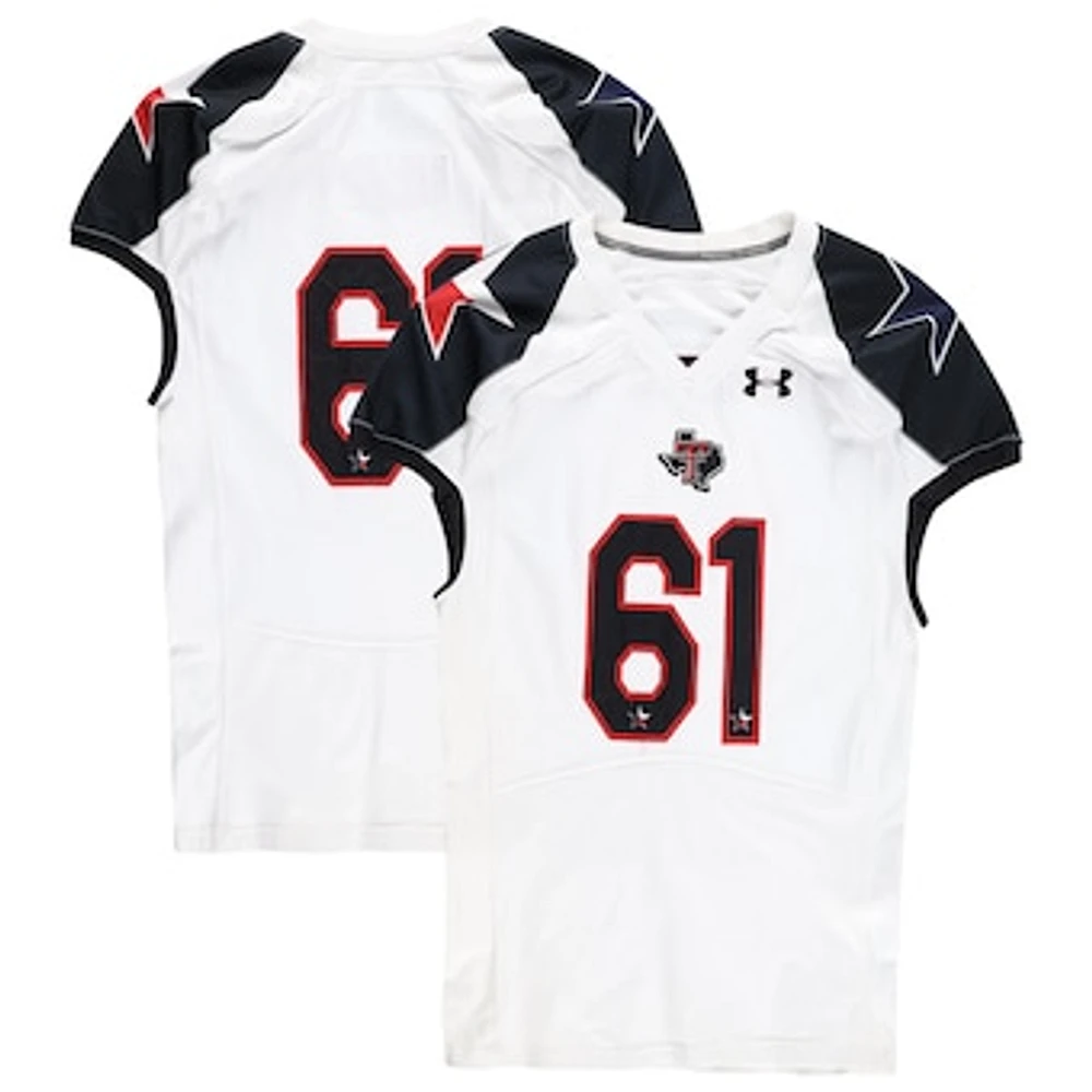 Texas Tech Red Raiders Team-Issued #61 White and Black Jersey from the 2013 NCAA Football Season