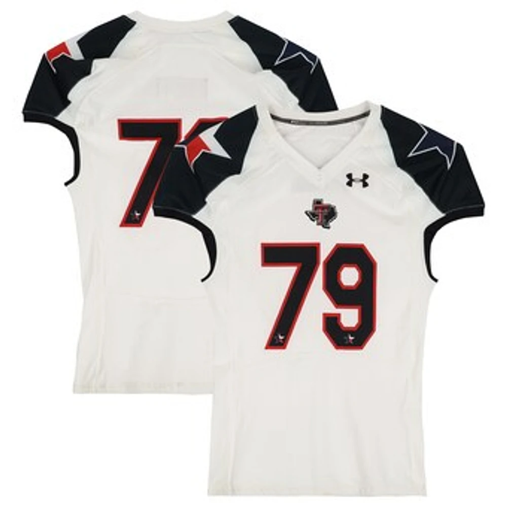 Texas Tech Red Raiders Team-Issued #79 White and Black Jersey from the 2013 NCAA Football Season