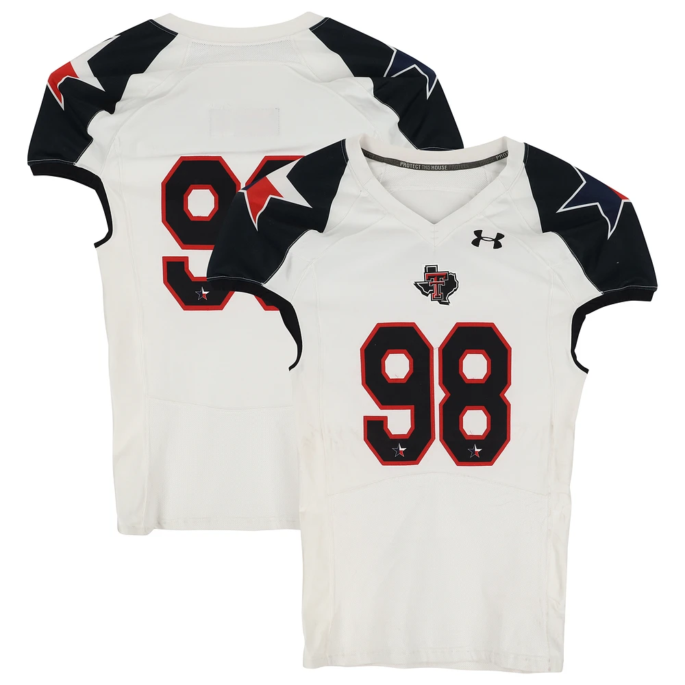 Texas Tech Red Raiders Team-Issued #98 White and Black Jersey from the 2013 NCAA Football Season