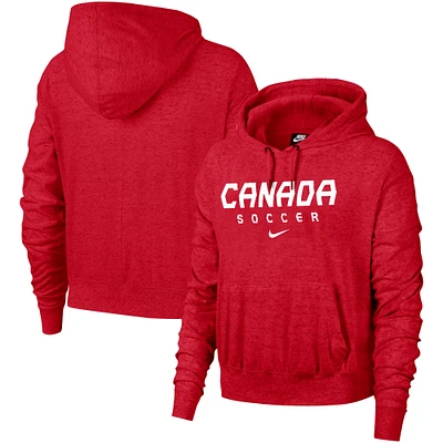 Women's Nike Red Canada Soccer Gym Vintage Pullover Hoodie