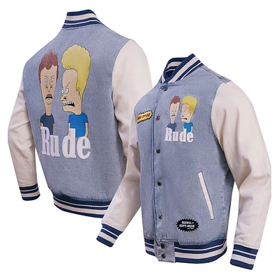 Men's Freeze Max Denim Beavis and Butt-Head Rude Full-Button Jacket