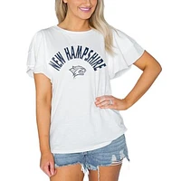 Women's Gameday Couture  White New Hampshire Wildcats Arch Logo Flutter Sleeve Lightweight T-Shirt
