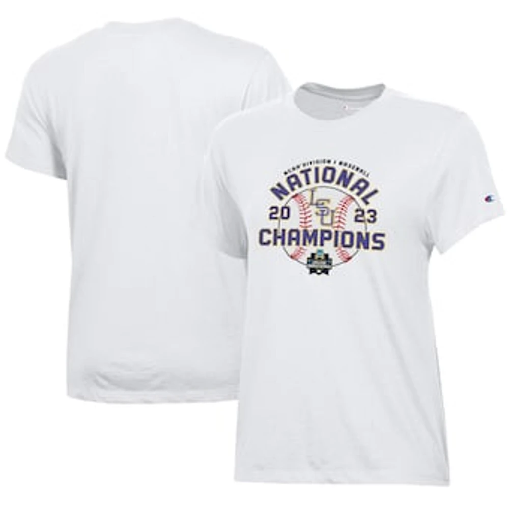 Women's Champion  White LSU Tigers 2023 NCAA Men's Baseball College World Series Champions Locker Room T-Shirt