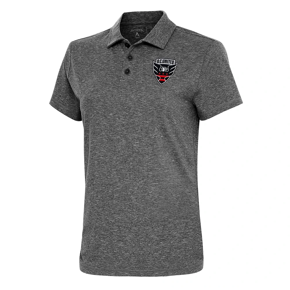 Women's Antigua Heather Black D.C. United Motivated Polo