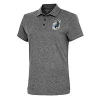 Women's Antigua  Heather Black Minnesota United FC Motivated Polo