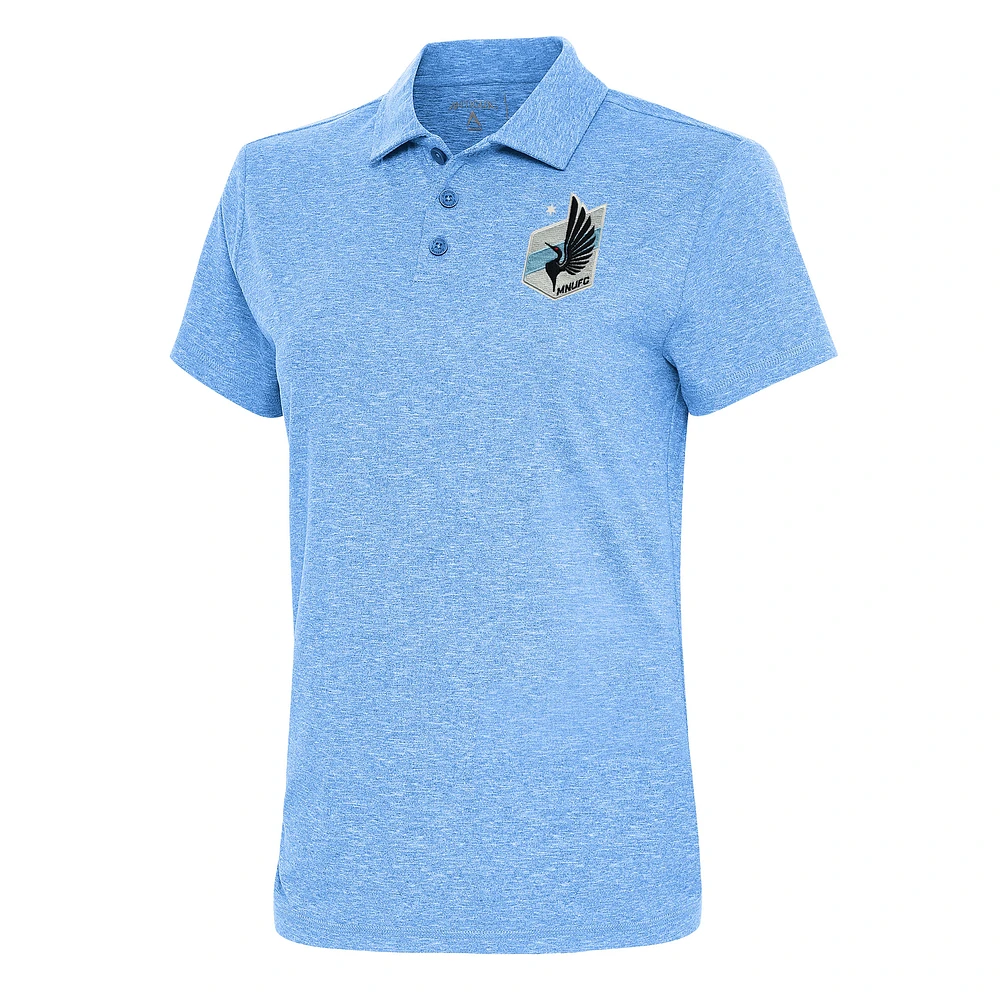 Women's Antigua Heather Powder Blue Minnesota United FC Motivated Polo