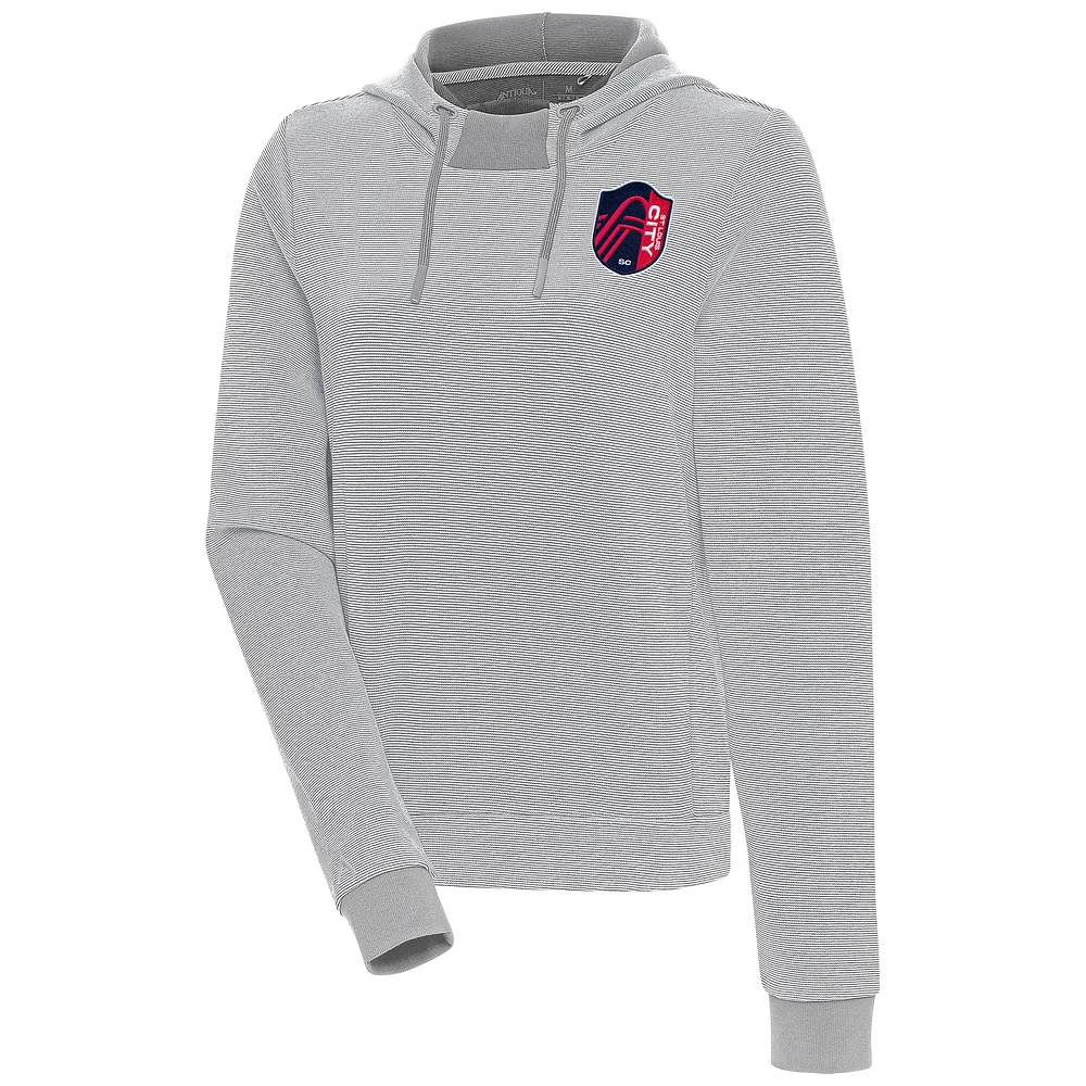 Women's Antigua St. Louis City SC Axe Bunker Tri-Blend Pullover Hoodie