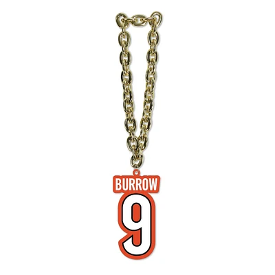 MOJO Joe Burrow Cincinnati Bengals Player Fan Chain Necklace