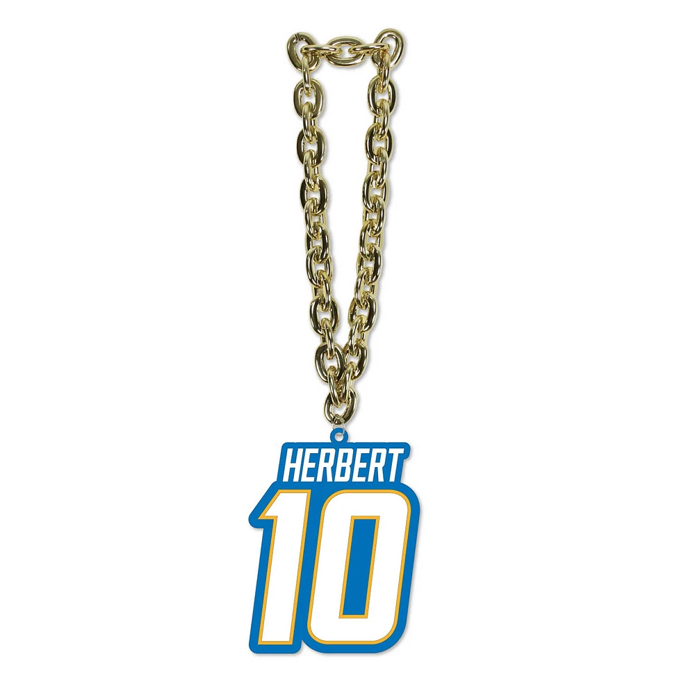 MOJO Justin Herbert Los Angeles Chargers Player Fan Chain Necklace