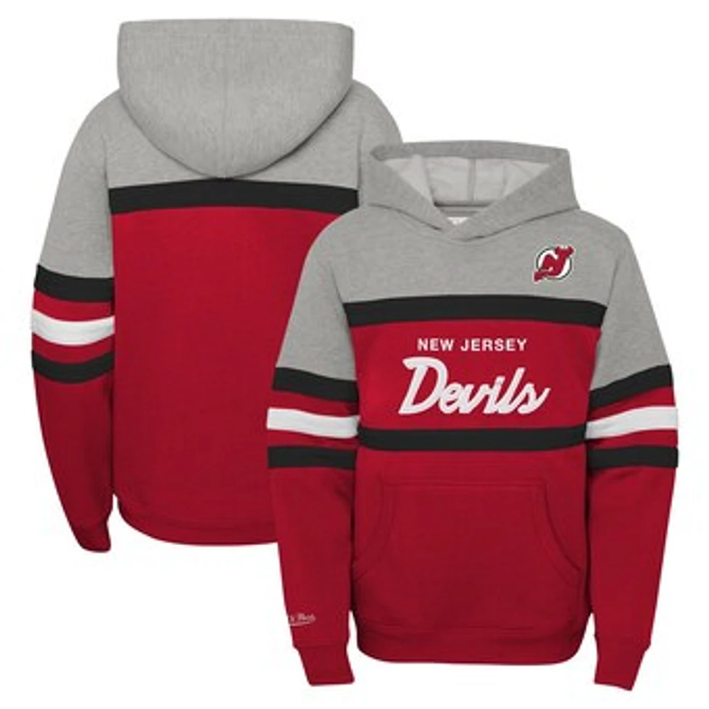 Youth Mitchell & Ness Gray New Jersey Devils Head Coach Pullover Hoodie