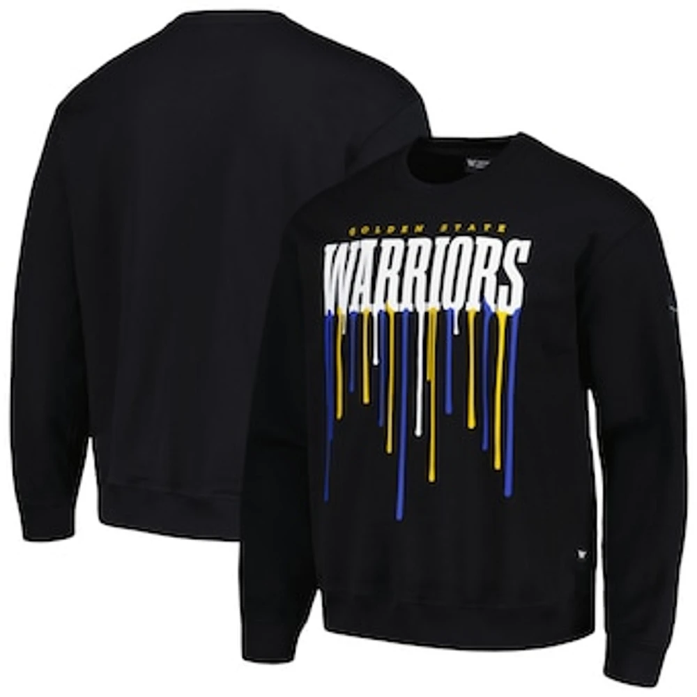 Unisex The Wild Collective Black Golden State Warriors Drip Pullover Sweatshirt