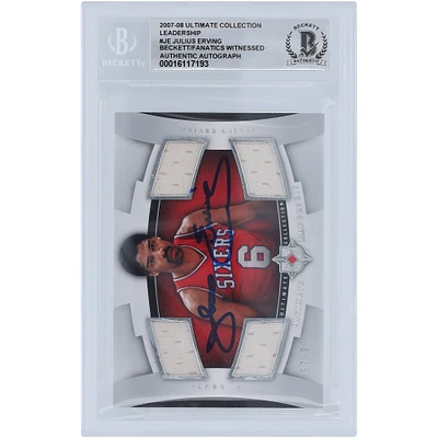 Julius Erving Philadelphia 76ers Autographed 2007-08 Upper Deck Ultimate Collection Quad Relic #UL-JE #67/99 Beckett Fanatics Witnessed Authenticated 10 Card