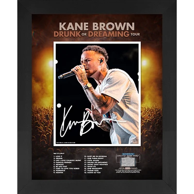 Kane Brown Framed 16" x 20" 2023 Drunk or Dreaming Tour Floated Photograph with Facsimile Signature and a Piece of Concert-Worn Shirt - Limited Edition of 500