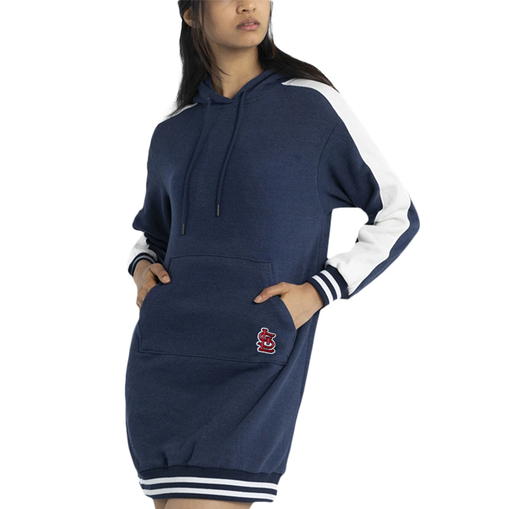 Women's Lusso Navy St. Louis Cardinals Mara Tri-Blend Hoodie Dress