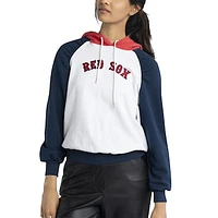 Women's Lusso White Boston Red Sox Marlowe Tri-Blend Raglan Pullover Hoodie