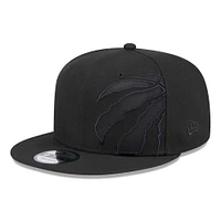 Men's New Era Black Toronto Raptors Tilted Tonal 9FIFTY Snapback Hat