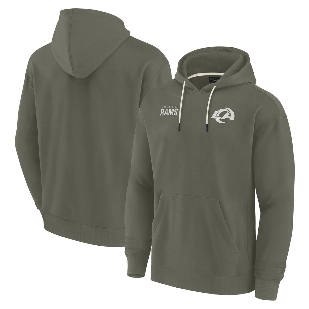 Unisex Fanatics Olive Los Angeles Rams Elements Super Soft Fleece Pullover Hoodie