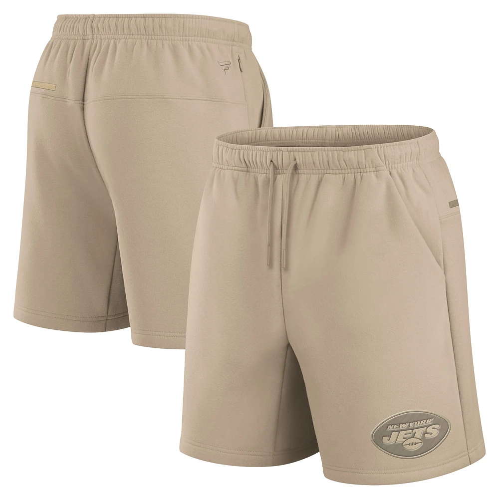 Unisex Fanatics Khaki New York Jets Elements Super Soft Fleece Shorts