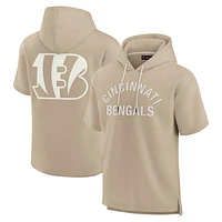 Unisex Fanatics Khaki Cincinnati Bengals Elements Super Soft Fleece Short Sleeve Pullover Hoodie