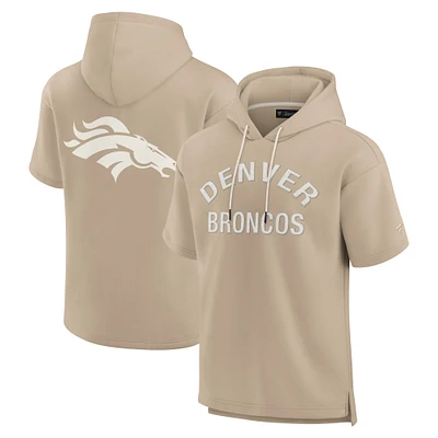 Unisex Fanatics Khaki Denver Broncos Elements Super Soft Fleece Short Sleeve Pullover Hoodie