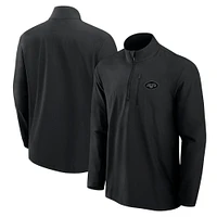 Men's Fanatics Black New York Jets Front Office Woven Quarter-Zip Jacket