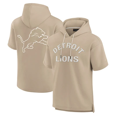 Unisex Fanatics Khaki Detroit Lions Elements Super Soft Fleece Short Sleeve Pullover Hoodie