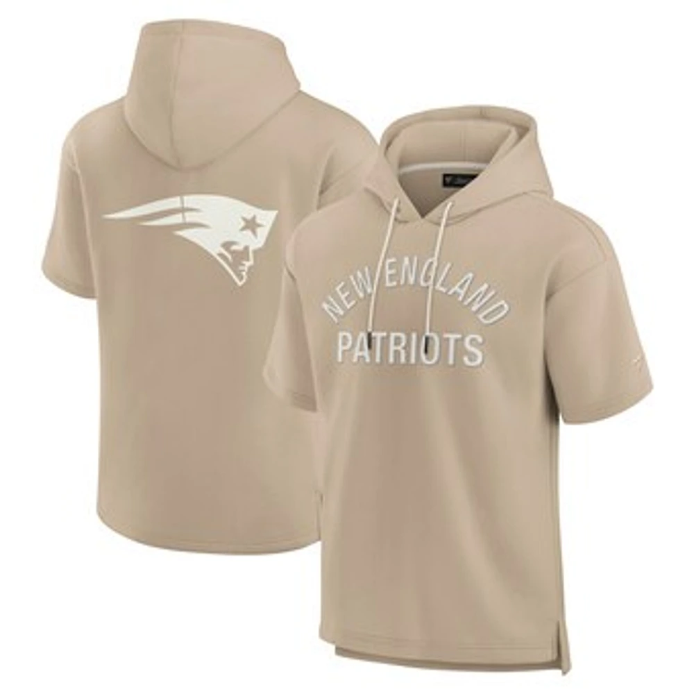 Unisex Fanatics Khaki New England Patriots Elements Super Soft Fleece Short Sleeve Pullover Hoodie