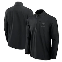 Men's Fanatics Black New Orleans Saints Front Office Woven Quarter-Zip Jacket