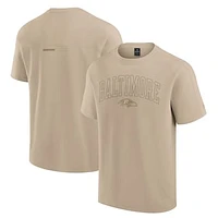 Unisex Fanatics Khaki Baltimore Ravens Elements Heavyweight Tri-Blend T-Shirt