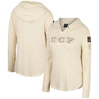 Women's Colosseum Cream UCF Knights OHT Military Appreciation Casey Raglan Long Sleeve Hoodie T-Shirt