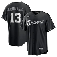 Men's Nike Ronald Acuña Jr. Black Atlanta Braves Official Replica Player Jersey