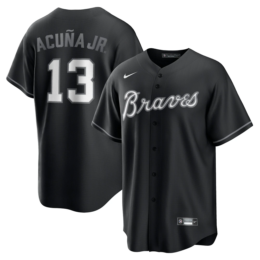 Men's Nike Ronald Acuña Jr. Black Atlanta Braves Official Replica Player Jersey