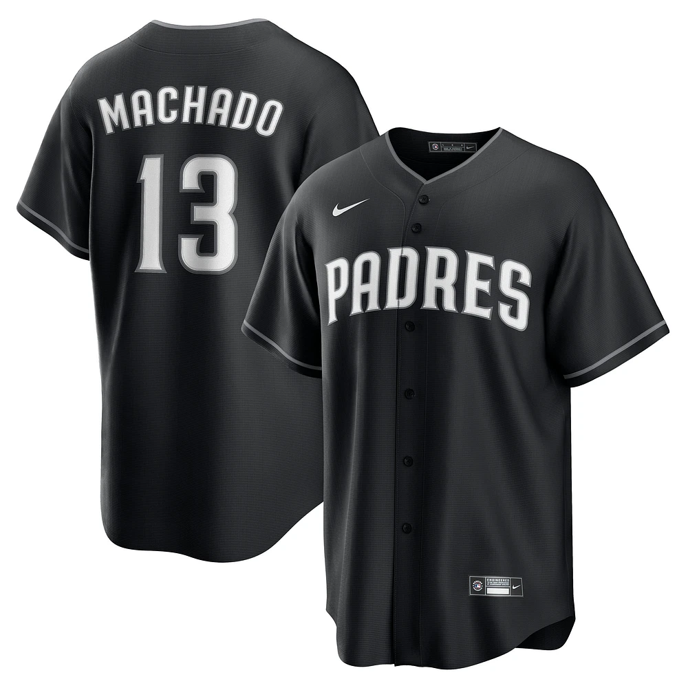 Men's Nike Manny Machado Black San Diego Padres Lights Out Replica Player Jersey