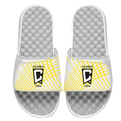 Youth ISlide  White Columbus Crew Lines Slide Sandals