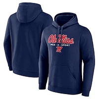 Men's Navy Ole Miss Rebels Authentic Pick-A-Sport Pullover Hoodie