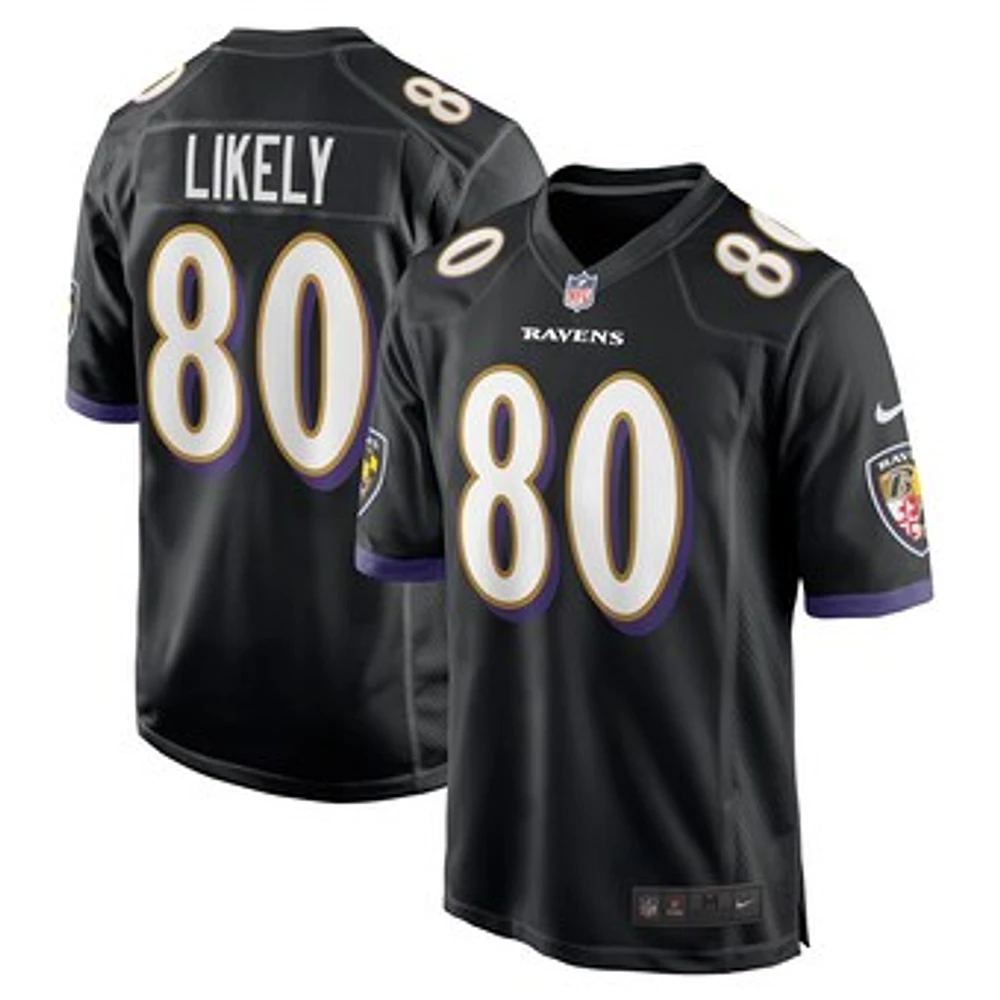 Men's Nike Isaiah Likely Black Baltimore Ravens Alternate Game Jersey